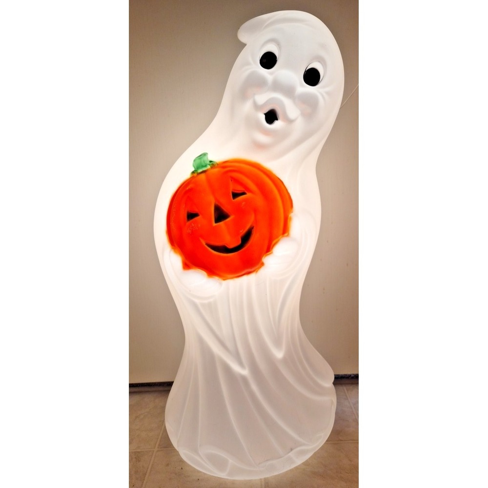 34" Ghost holding Pumpkin Halloween General Foam Blow Mold